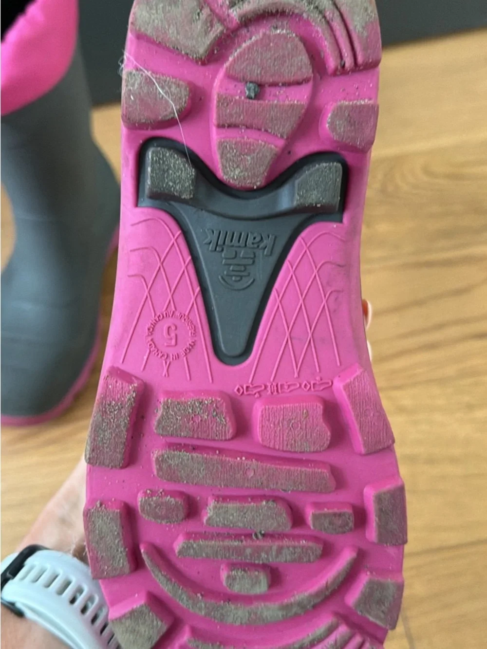 Kamik Kids Waterproof Rain & Snow Boots - Gray and Pink